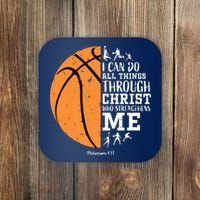 Philippians 4 13 I Can Do All Things Christian Basketball Coaster thumb 0