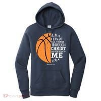 Philippians 4 13 I Can Do All Things Christian Basketball Women's Hoodie thumb 0