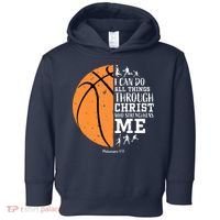 Philippians 4 13 I Can Do All Things Christian Basketball Toddler Hoodie thumb 0