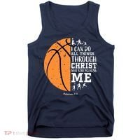 Philippians 4 13 I Can Do All Things Christian Basketball Tank Top thumb 0