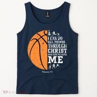 Philippians 4 13 I Can Do All Things Christian Basketball Tank Top thumb 2