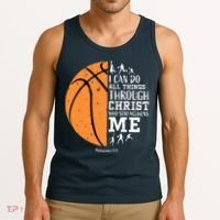 Philippians 4 13 I Can Do All Things Christian Basketball Tank Top thumb 3