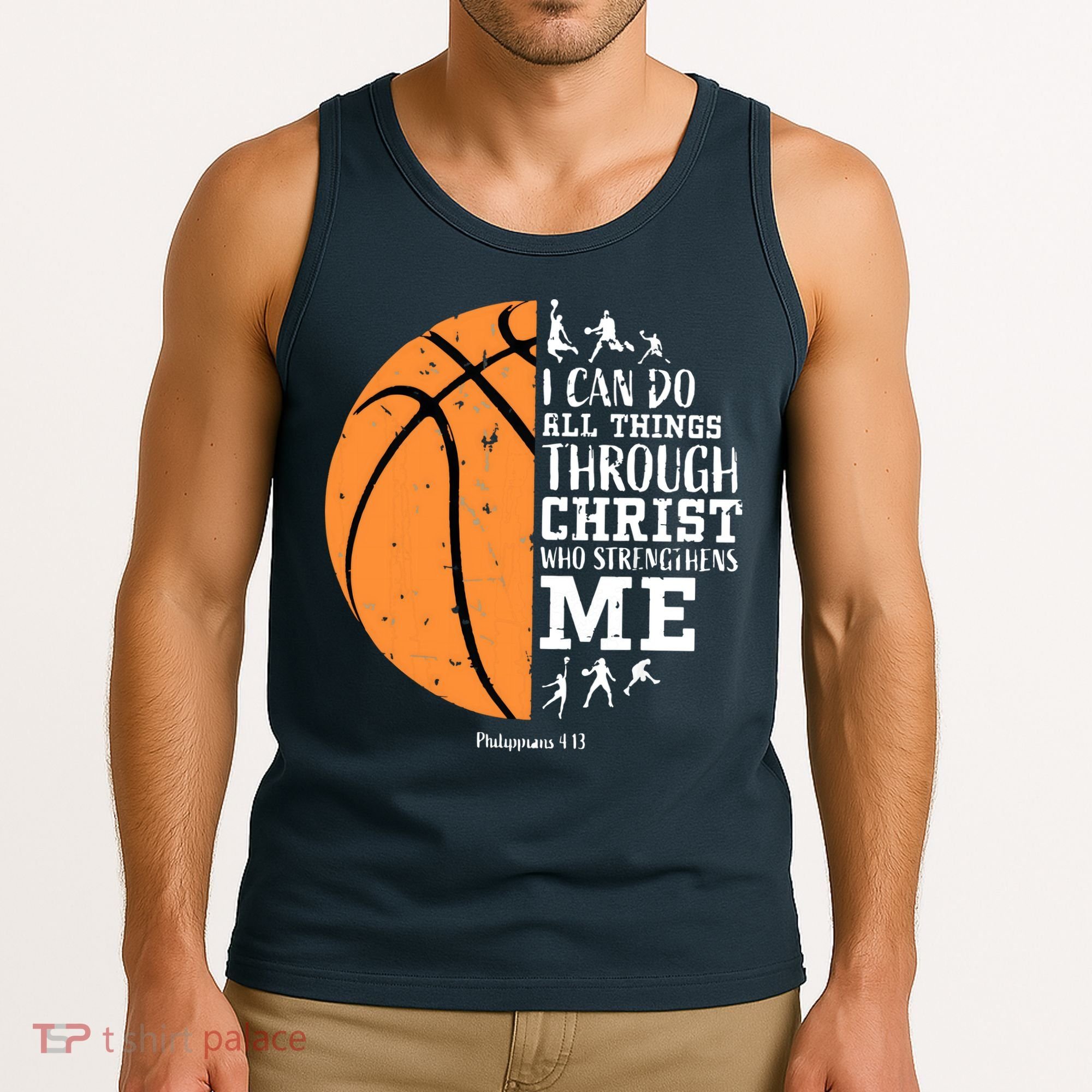 Philippians 4 13 I Can Do All Things Christian Basketball Tank Top