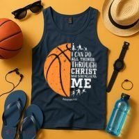 Philippians 4 13 I Can Do All Things Christian Basketball Tank Top thumb 4