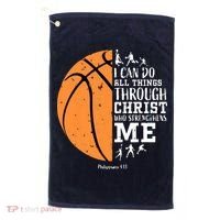 Philippians 4 13 I Can Do All Things Christian Basketball Golf Towel thumb 0