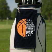 Philippians 4 13 I Can Do All Things Christian Basketball Golf Towel thumb 2
