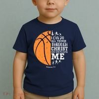 Philippians 4 13 I Can Do All Things Christian Basketball Toddler T-Shirt thumb 2