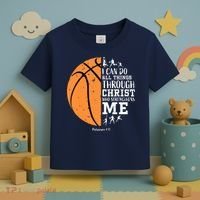 Philippians 4 13 I Can Do All Things Christian Basketball Toddler T-Shirt thumb 3