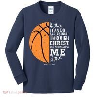 Philippians 4 13 I Can Do All Things Christian Basketball Kids Long Sleeve Shirt thumb 0