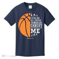 Philippians 4 13 I Can Do All Things Christian Basketball Kids T-Shirt thumb 0