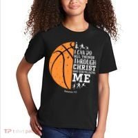 Philippians 4 13 I Can Do All Things Christian Basketball Kids T-Shirt thumb 2