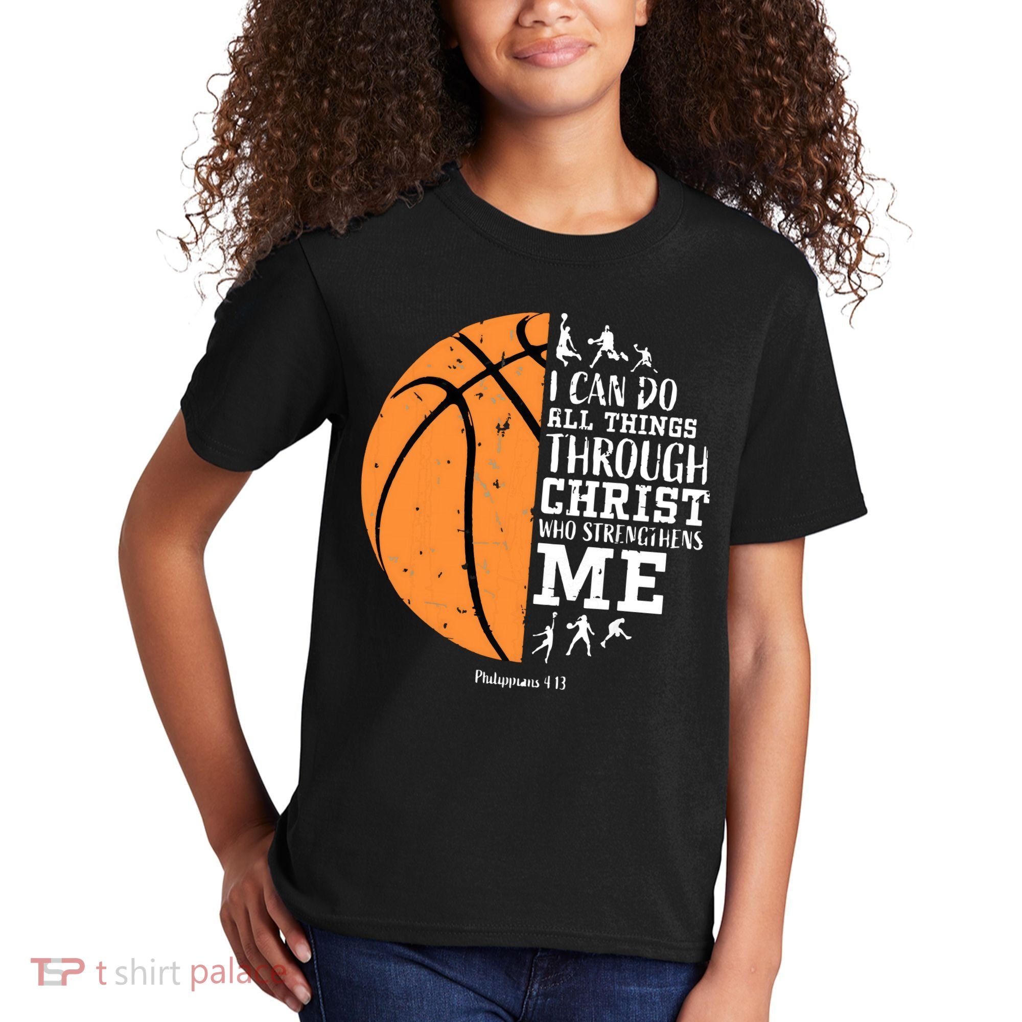 Philippians 4 13 I Can Do All Things Christian Basketball Kids T-Shirt