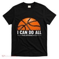 Philippians 4 13 I Can Do All Things Christian Basketball T-Shirt thumb 0