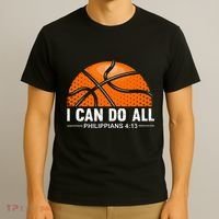 Philippians 4 13 I Can Do All Things Christian Basketball T-Shirt thumb 3