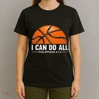 Philippians 4 13 I Can Do All Things Christian Basketball T-Shirt thumb 4