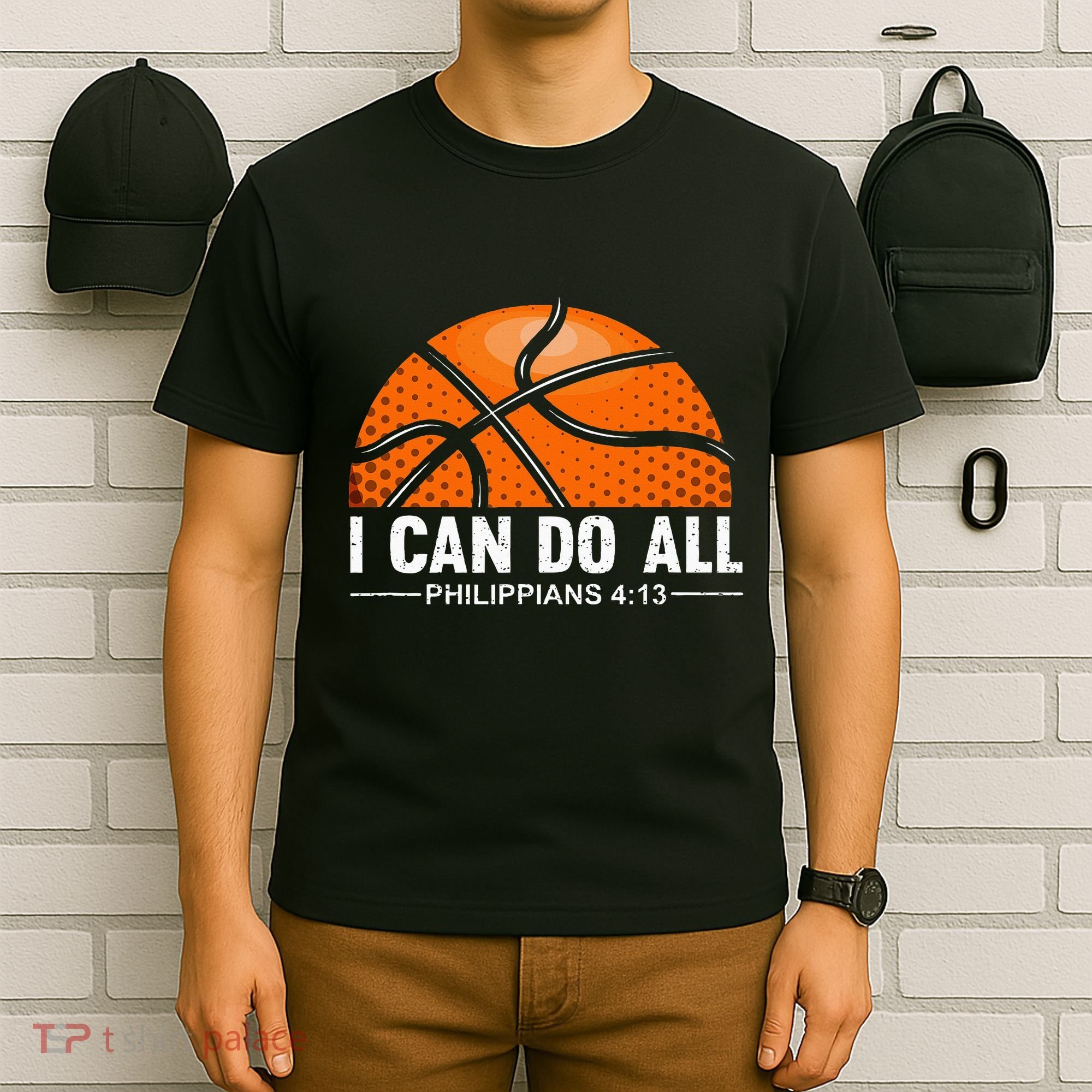 Philippians 4 13 I Can Do All Things Christian Basketball T-Shirt