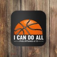 Philippians 4 13 I Can Do All Things Christian Basketball Coaster thumb 0