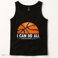 Philippians 4 13 I Can Do All Things Christian Basketball Tank Top thumb 2