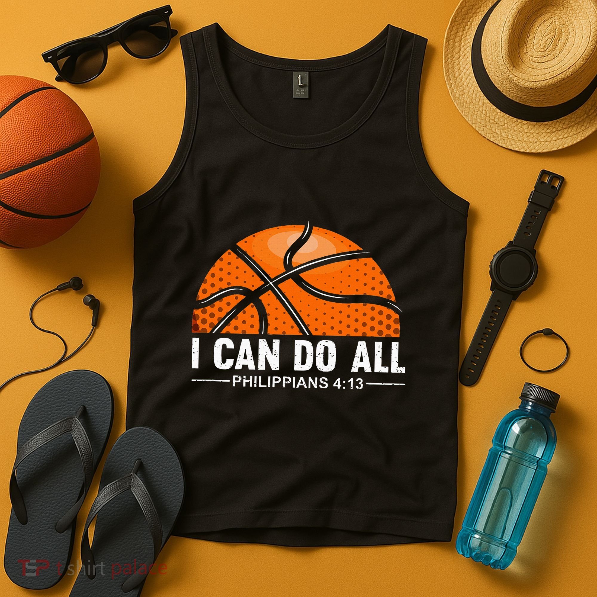 Philippians 4 13 I Can Do All Things Christian Basketball Tank Top