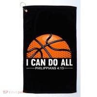 Philippians 4 13 I Can Do All Things Christian Basketball Golf Towel thumb 0