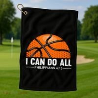 Philippians 4 13 I Can Do All Things Christian Basketball Golf Towel thumb 1