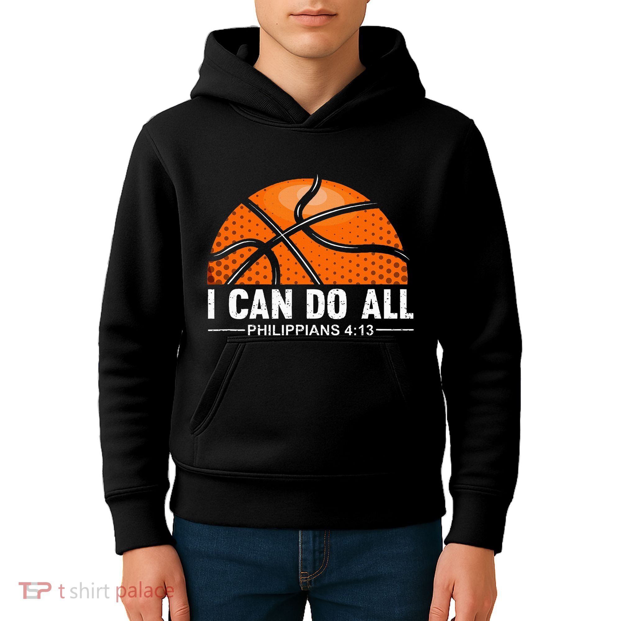 Philippians 4 13 I Can Do All Things Christian Basketball Kids Hoodie
