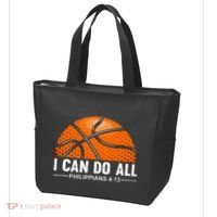 Philippians 4 13 I Can Do All Things Christian Basketball Tote Bag thumb 3