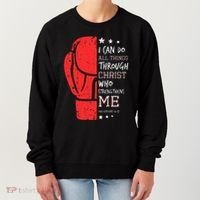 Philippians 4 13 I Can Do All Things Christian Boxing Women's Sweatshirt thumb 0