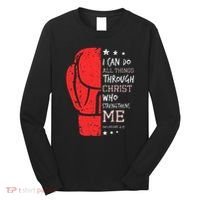 Philippians 4 13 I Can Do All Things Christian Boxing Long Sleeve Shirt thumb 0