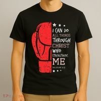 Philippians 4 13 I Can Do All Things Christian Boxing T-Shirt thumb 3
