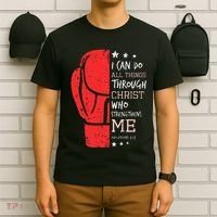 Philippians 4 13 I Can Do All Things Christian Boxing T-Shirt thumb 6