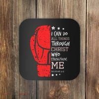 Philippians 4 13 I Can Do All Things Christian Boxing Coaster thumb 0
