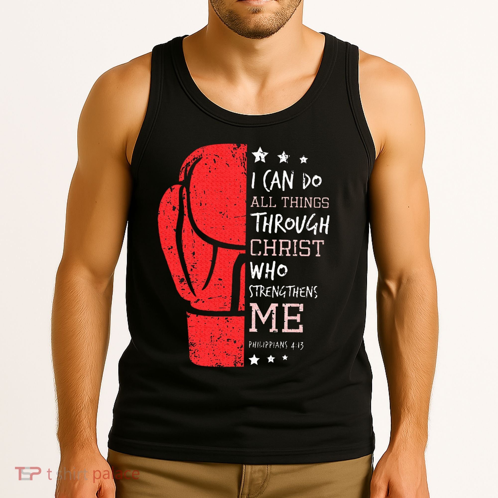 Philippians 4 13 I Can Do All Things Christian Boxing Tank Top