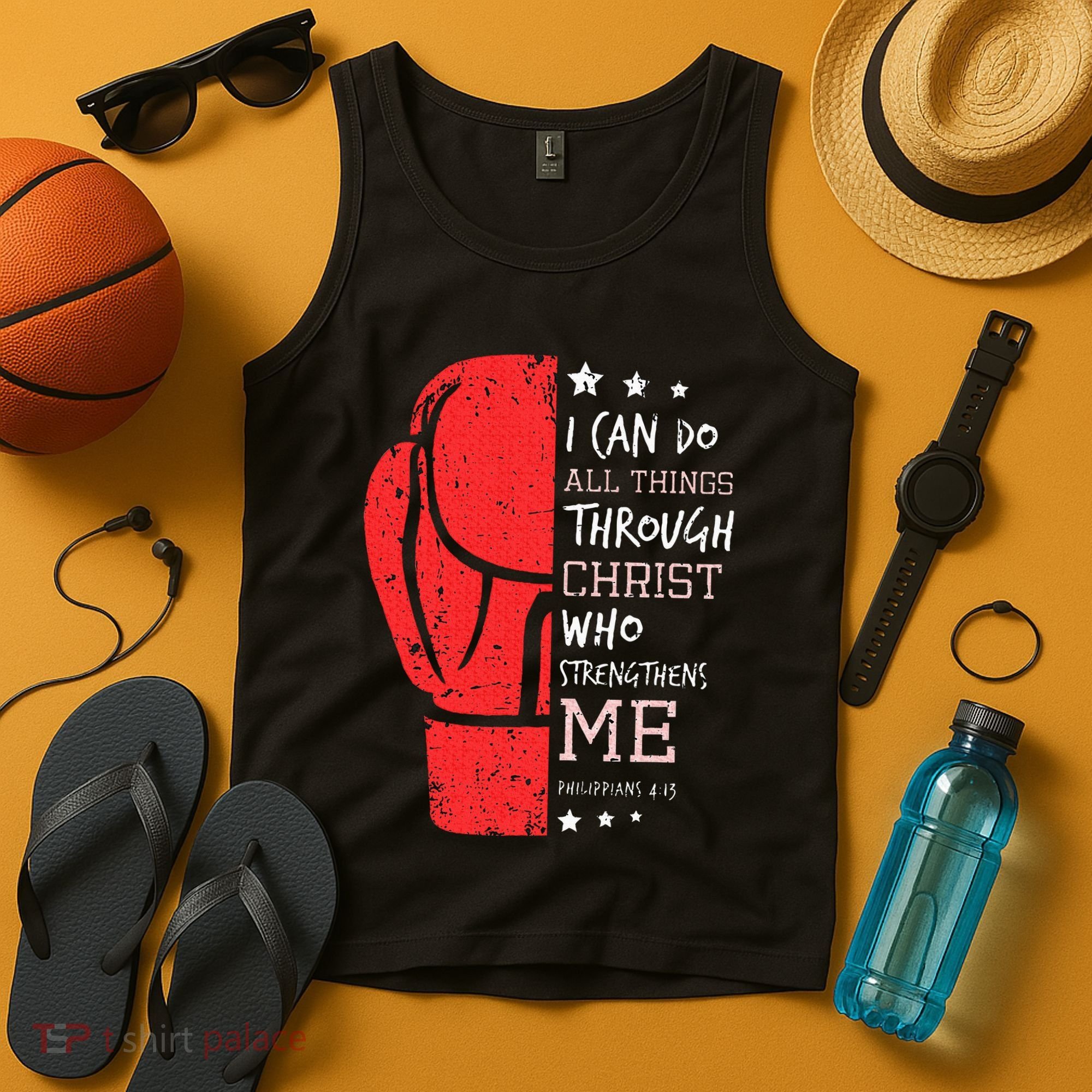 Philippians 4 13 I Can Do All Things Christian Boxing Tank Top