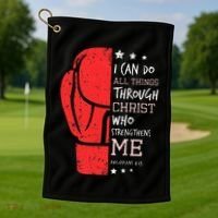 Philippians 4 13 I Can Do All Things Christian Boxing Golf Towel thumb 1