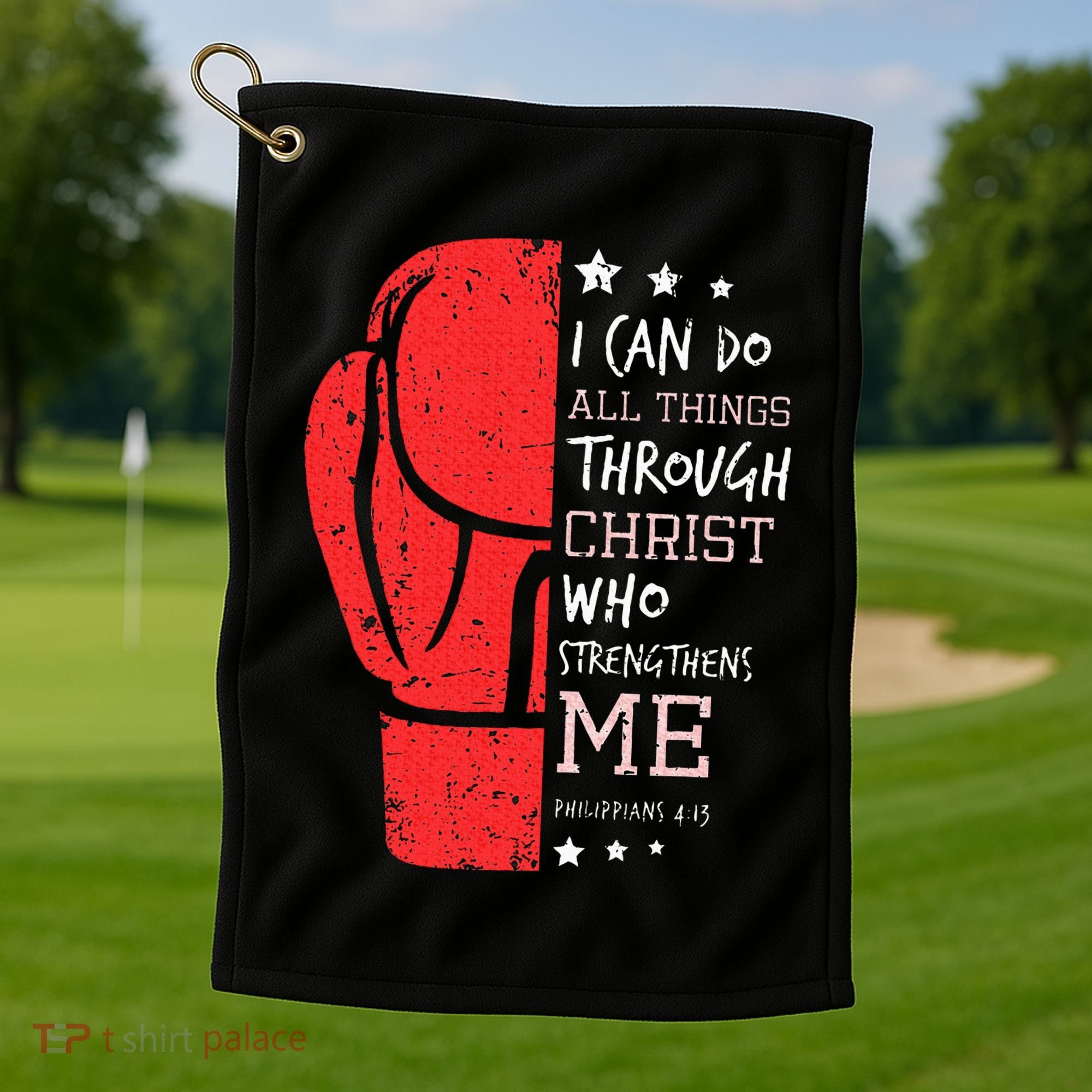Philippians 4 13 I Can Do All Things Christian Boxing Golf Towel