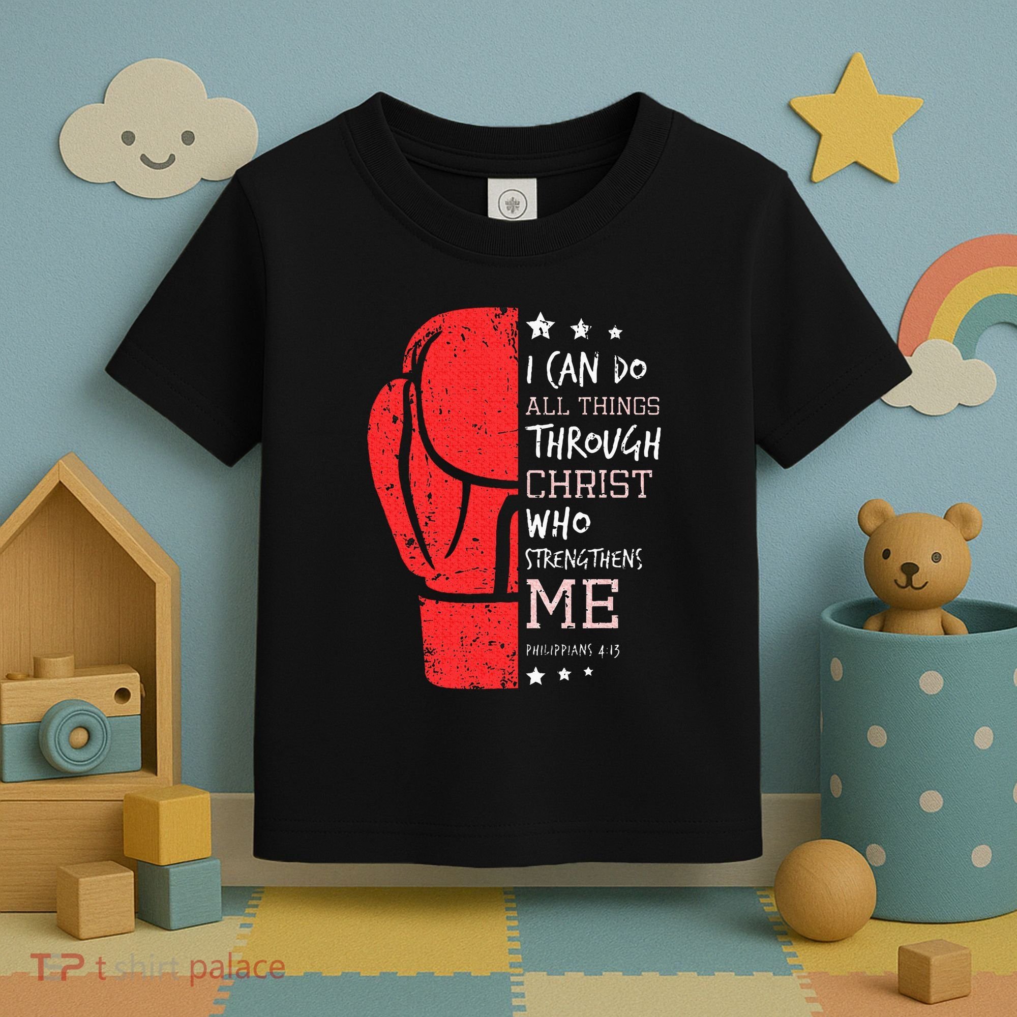 Philippians 4 13 I Can Do All Things Christian Boxing Toddler T-Shirt