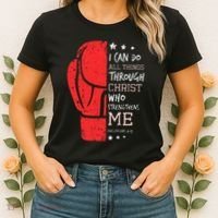 Philippians 4 13 I Can Do All Things Christian Boxing Women's T-Shirt thumb 2