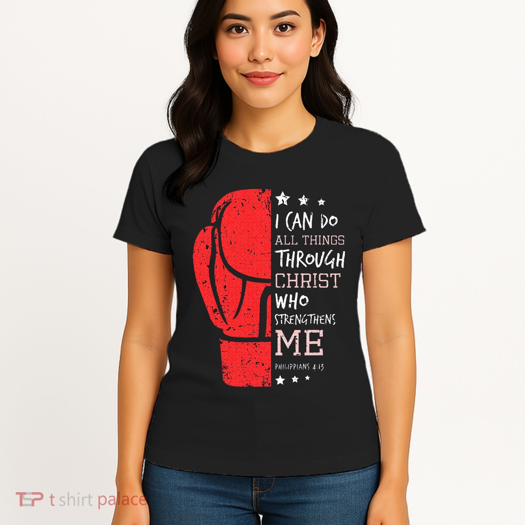 Philippians 4 13 I Can Do All Things Christian Boxing Women's T-Shirt