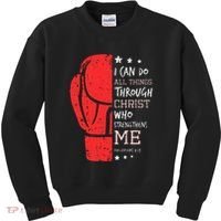 Philippians 4 13 I Can Do All Things Christian Boxing Kids Sweatshirt thumb 0