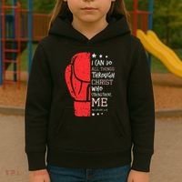 Philippians 4 13 I Can Do All Things Christian Boxing Kids Hoodie thumb 3