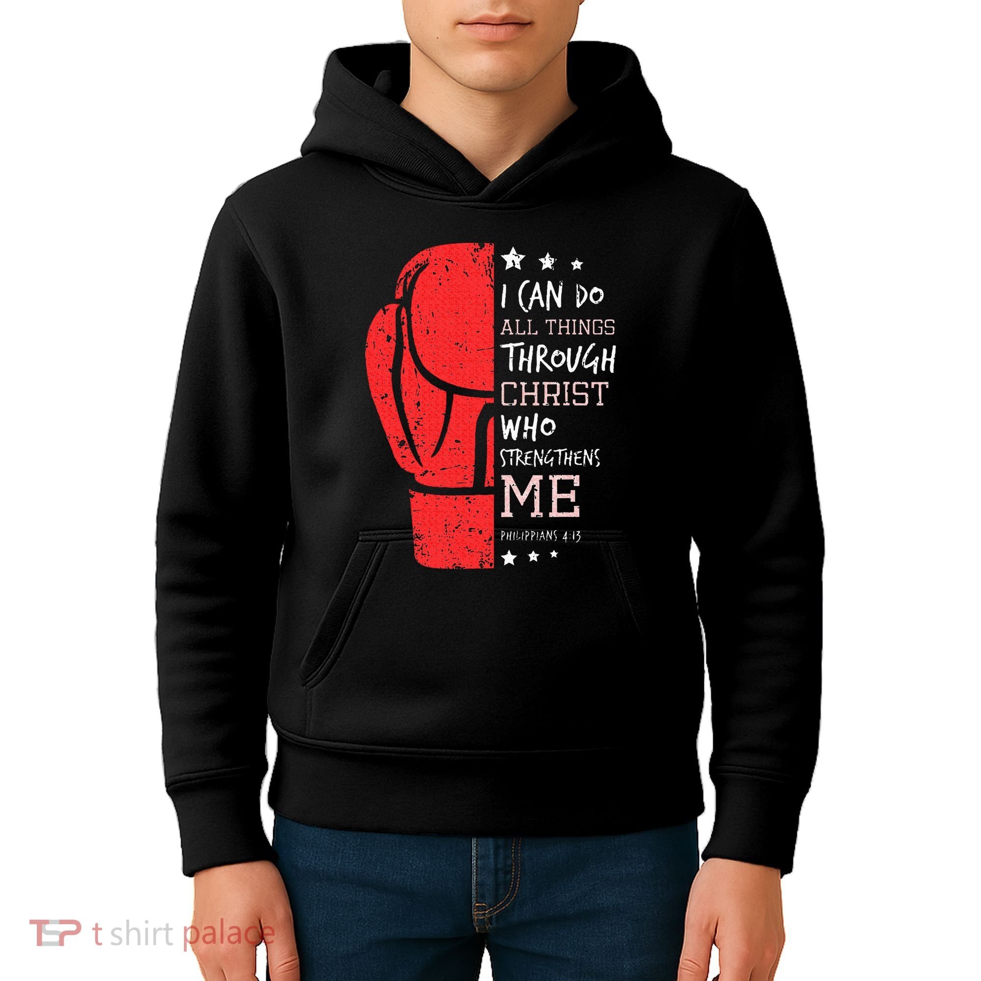 Philippians 4 13 I Can Do All Things Christian Boxing Kids Hoodie