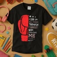 Philippians 4 13 I Can Do All Things Christian Boxing Kids T-Shirt thumb 3
