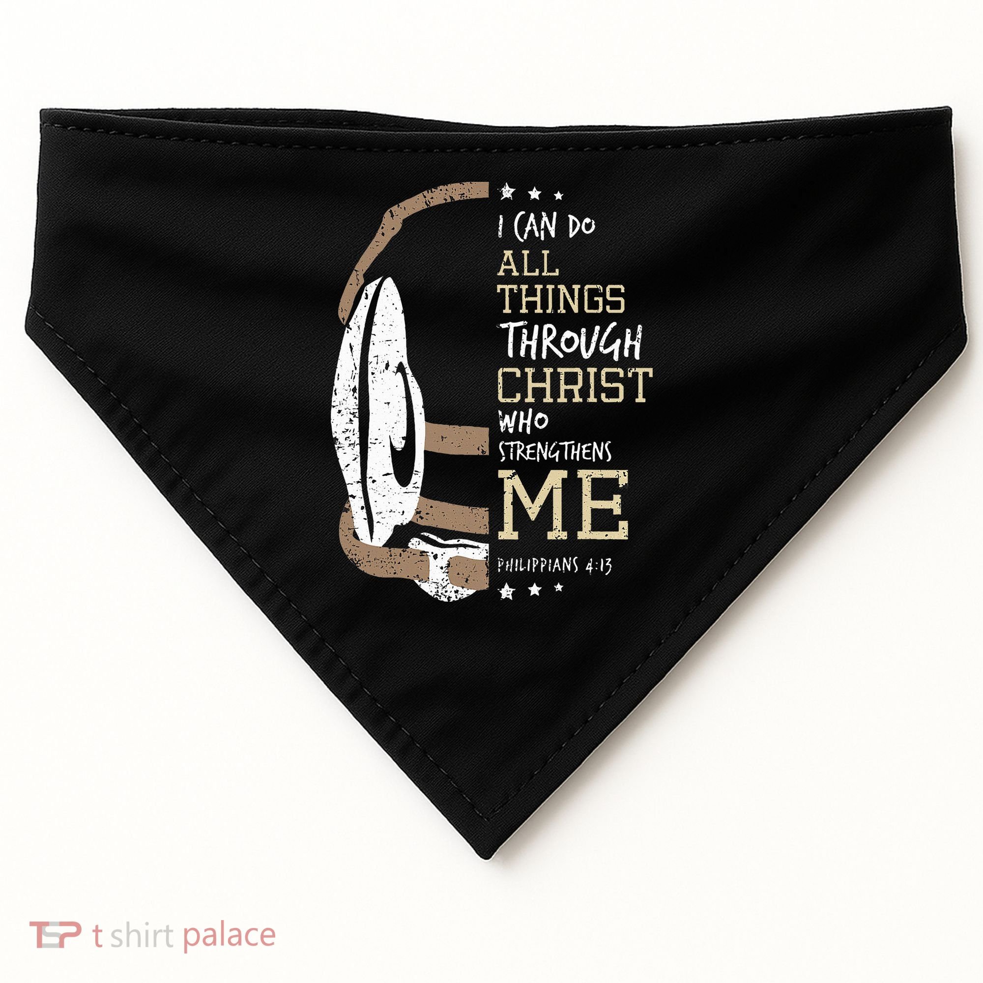 Philippians 4 13 I Can Do All Things Christian Wrestling USA-Made Doggie Bandana