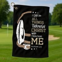 Philippians 4 13 I Can Do All Things Christian Wrestling Golf Towel thumb 1