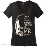 Philippians 4 13 I Can Do All Things Christian Wrestling Women's V-Neck T-Shirt thumb 0