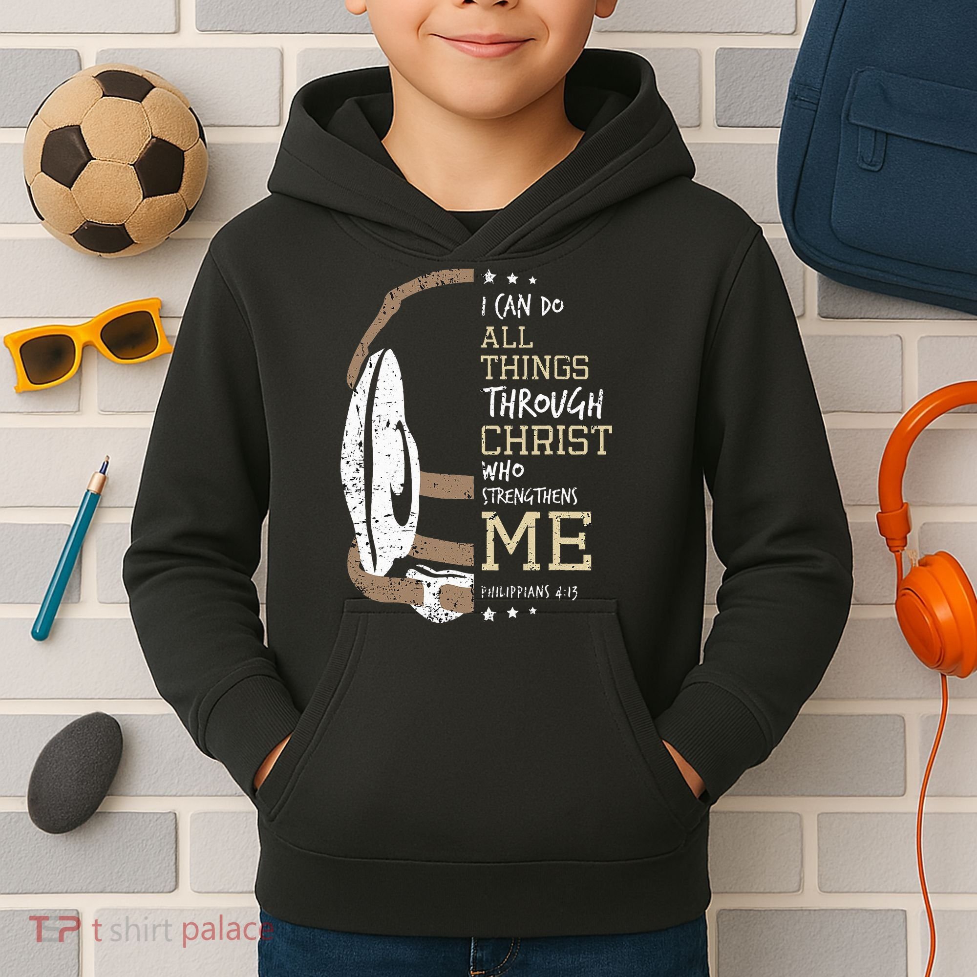 Philippians 4 13 I Can Do All Things Christian Wrestling Kids Hoodie