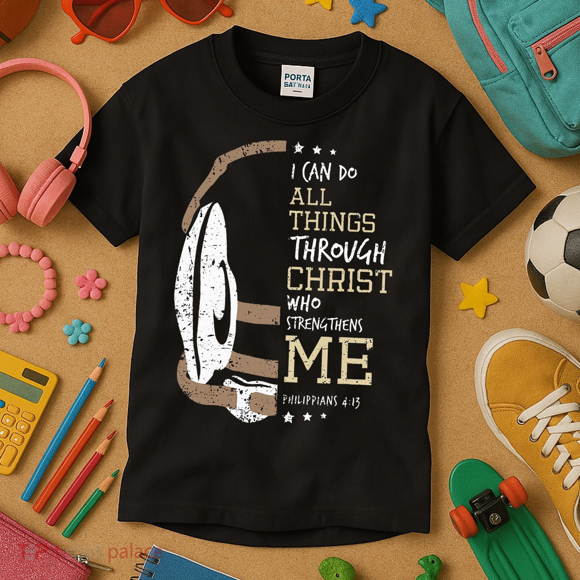 Philippians 4 13 I Can Do All Things Christian Wrestling Kids T-Shirt