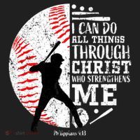 Philippians 4 13 I Can Do All Things Through Christ Who Strengthens Me Baseball Women's Sweatshirt thumb 2