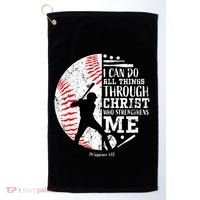 Philippians 4 13 I Can Do All Things Through Christ Who Strengthens Me Baseball Golf Towel thumb 0